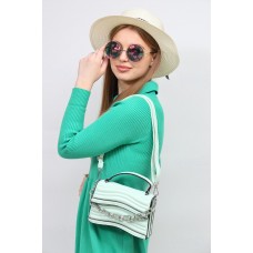 На фото 1 - Женская сумка кросс-боди из искусственной кожи, цвет светло зеленый