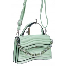 На фото 3 - Женская сумка кросс-боди из искусственной кожи, цвет светло зеленый