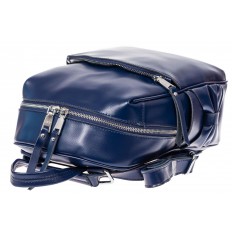 На фото 4 - Женский рюкзак трансформер из натуральной кожи, цвет синий