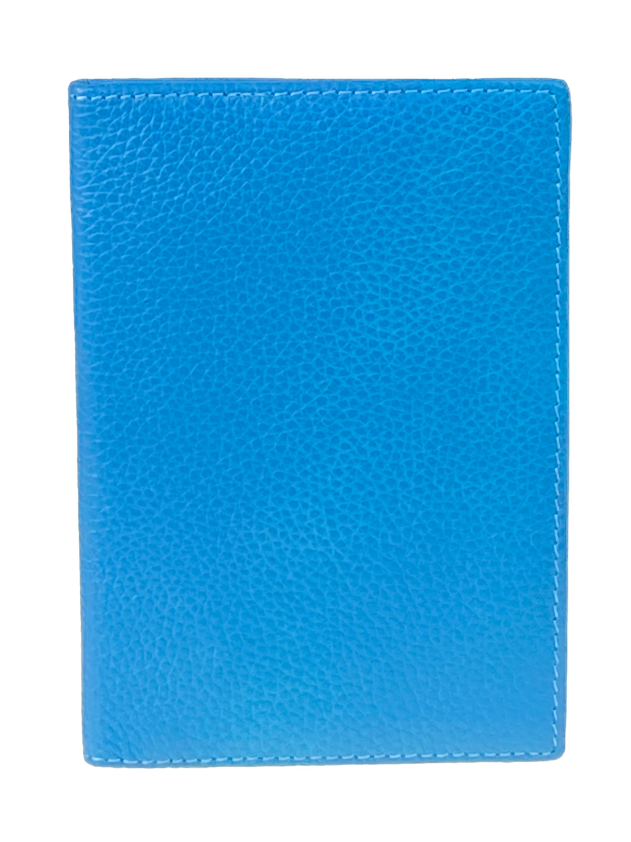 На фото 1 - Обложка на паспорта из натуральной кожи, цвет голубой