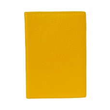 На фото 1 - Обложка на паспорта из натуральной кожи, цвет желтый