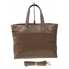 На фото 2 - Женская сумка из натуральной кожи, цвет бежевый