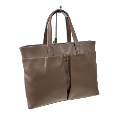 На фото 3 - Женская сумка из натуральной кожи, цвет бежевый