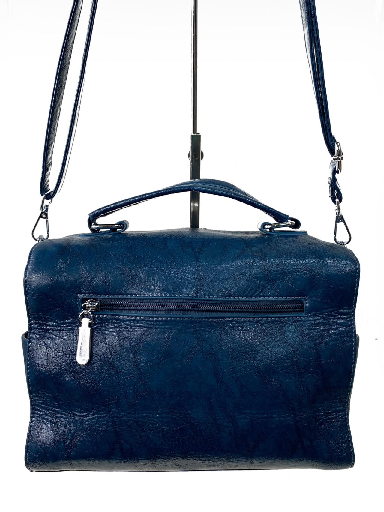 На фото 2 - Женская сумка из искусственной кожи, цвет  синий