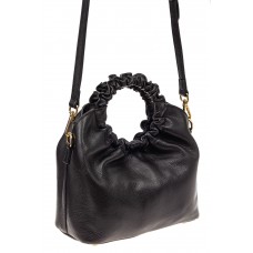 На фото 1 - Сумка женская ring-bag из натуральной кожи, цвет черный