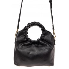 На фото 2 - Сумка женская ring-bag из натуральной кожи, цвет черный