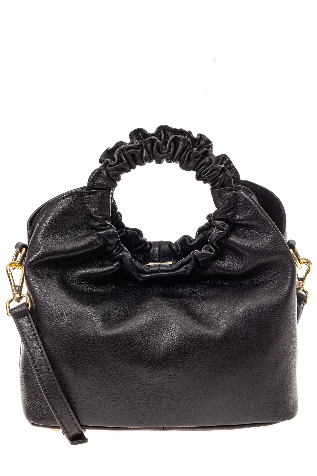 На фото 3 - Сумка женская ring-bag из натуральной кожи, цвет черный