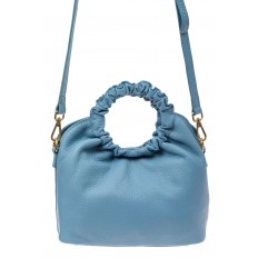 На фото 2 - Сумка женская ring-bag из натуральной кожи, цвет голубой
