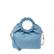 На фото 3 - Сумка женская ring-bag из натуральной кожи, цвет голубой