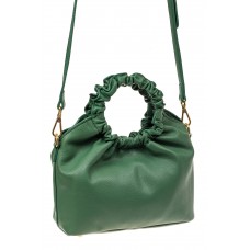 На фото 1 - Сумка женская ring-bag из натуральной кожи, цвет зеленый