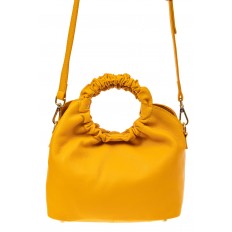 На фото 2 - Сумка женская ring-bag из натуральной кожи, цвет желтый
