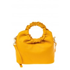 На фото 3 - Сумка женская ring-bag из натуральной кожи, цвет желтый