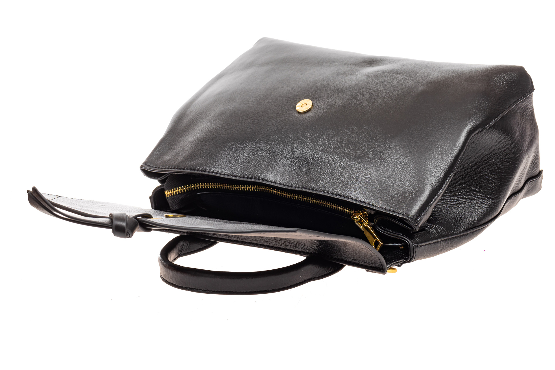 На фото 4 - Сумка женская мини-портфель из натуральной кожи, цвет черный