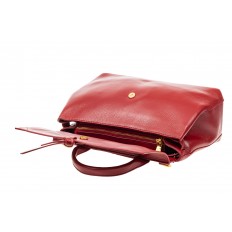 На фото 4 - Сумка женская мини-портфель из натуральной кожи, цвет красный