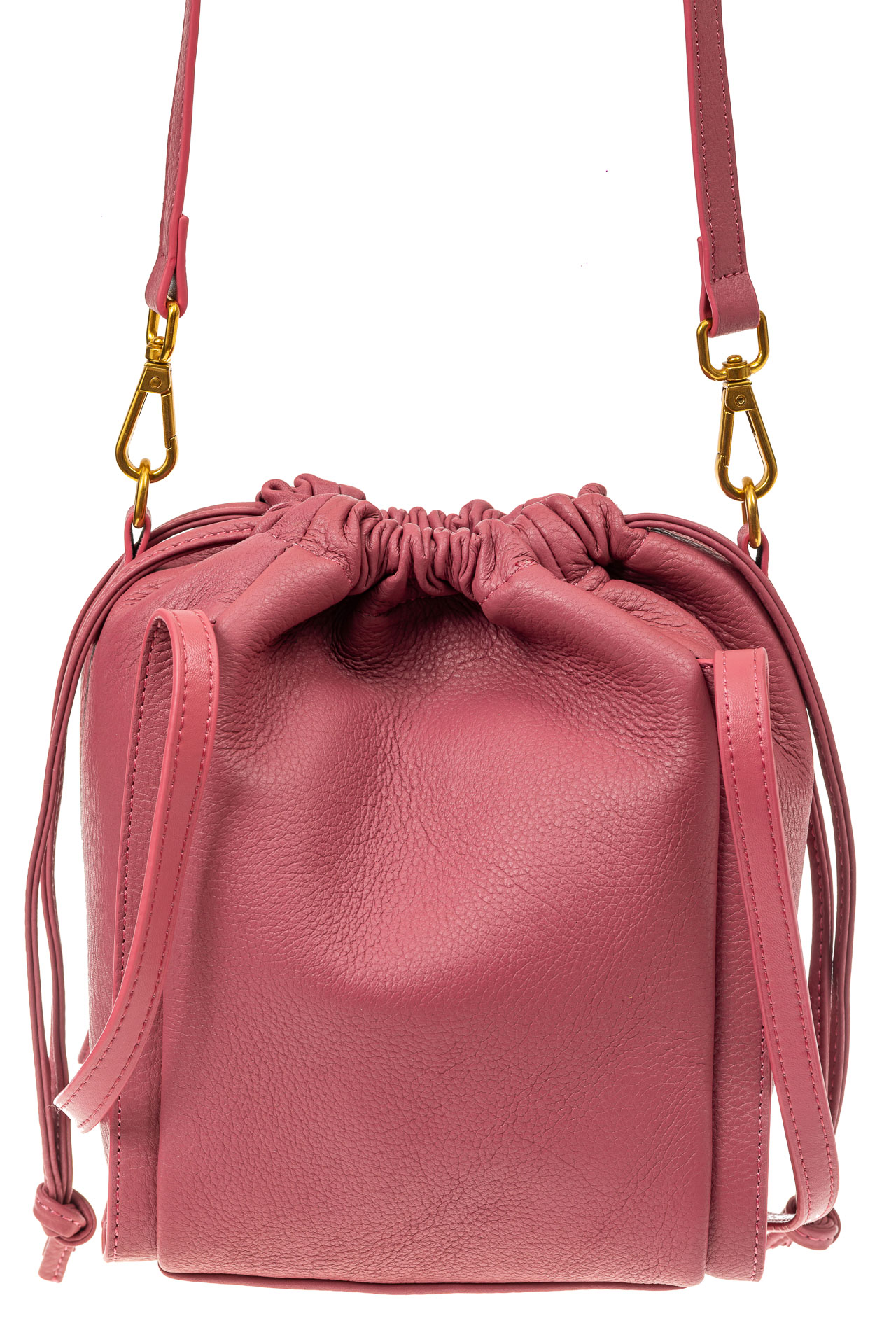 На фото 2 - Сумка женская торба из натуральной кожи, цвет розовый