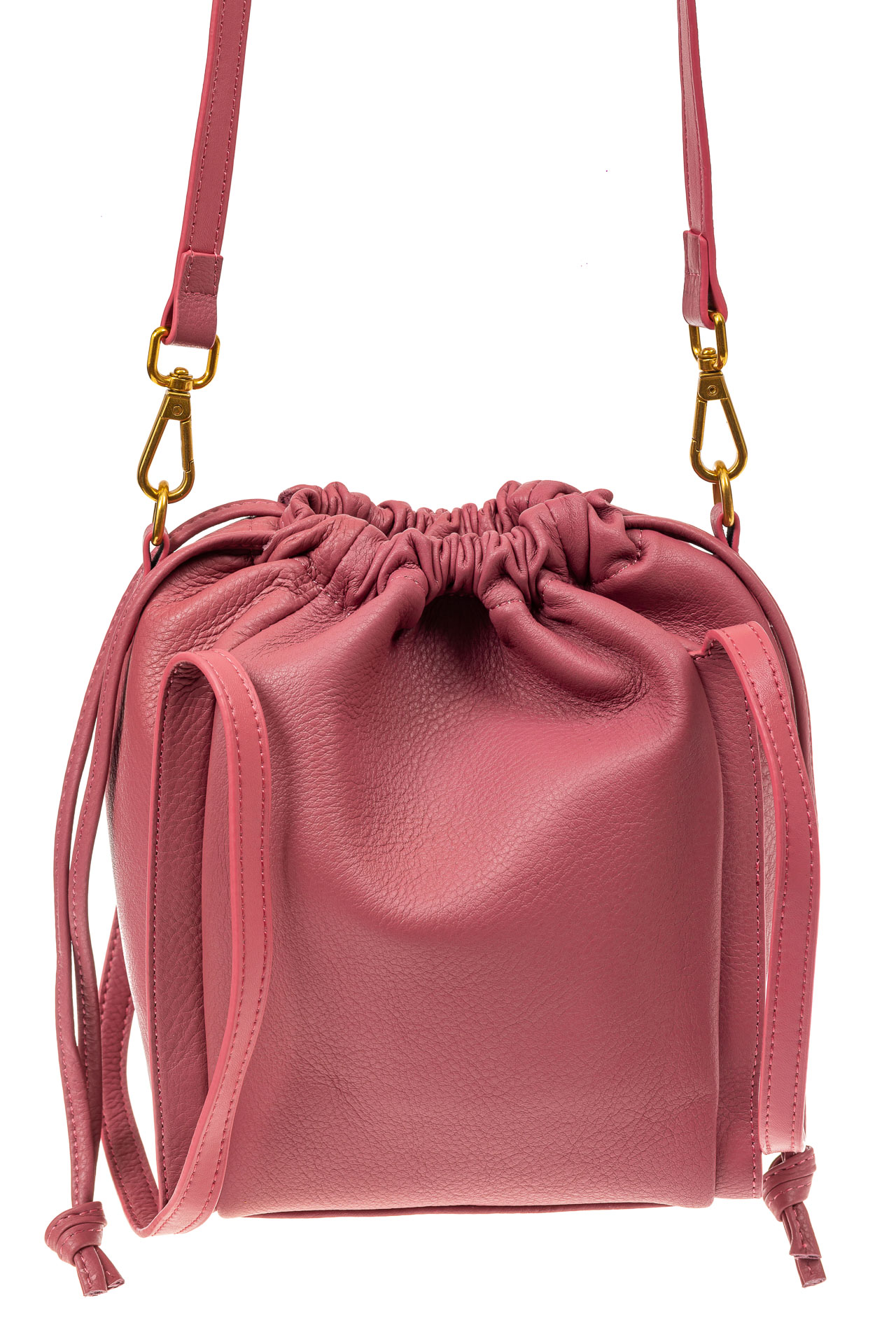 На фото 3 - Сумка женская торба из натуральной кожи, цвет розовый