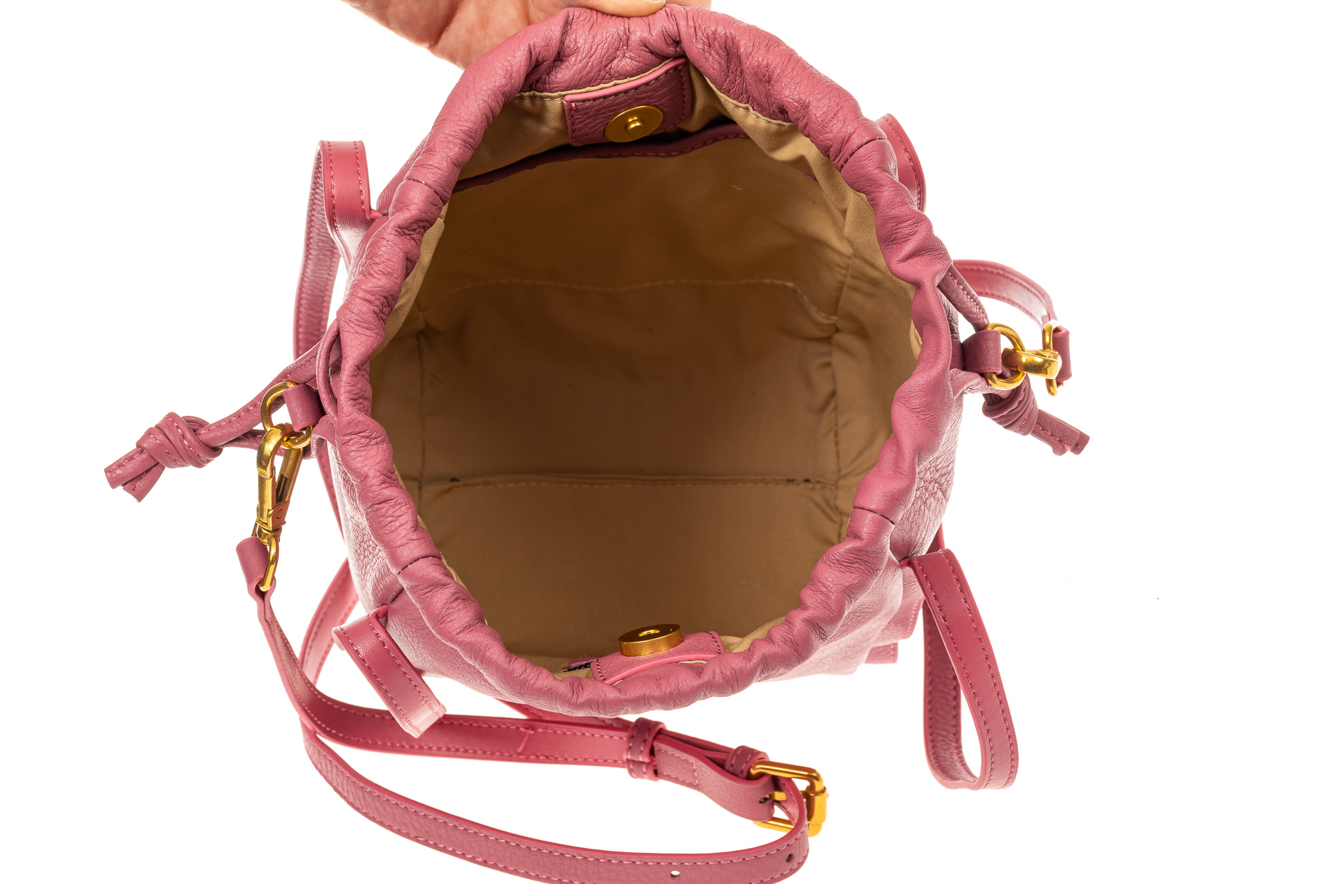 На фото 4 - Сумка женская торба из натуральной кожи, цвет розовый