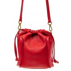 На фото 3 - Сумка женская торба из натуральной кожи, цвет красный