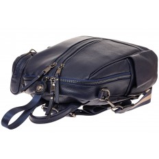 На фото 3 - Модный рюкзак из натуральной кожи, цвет синий