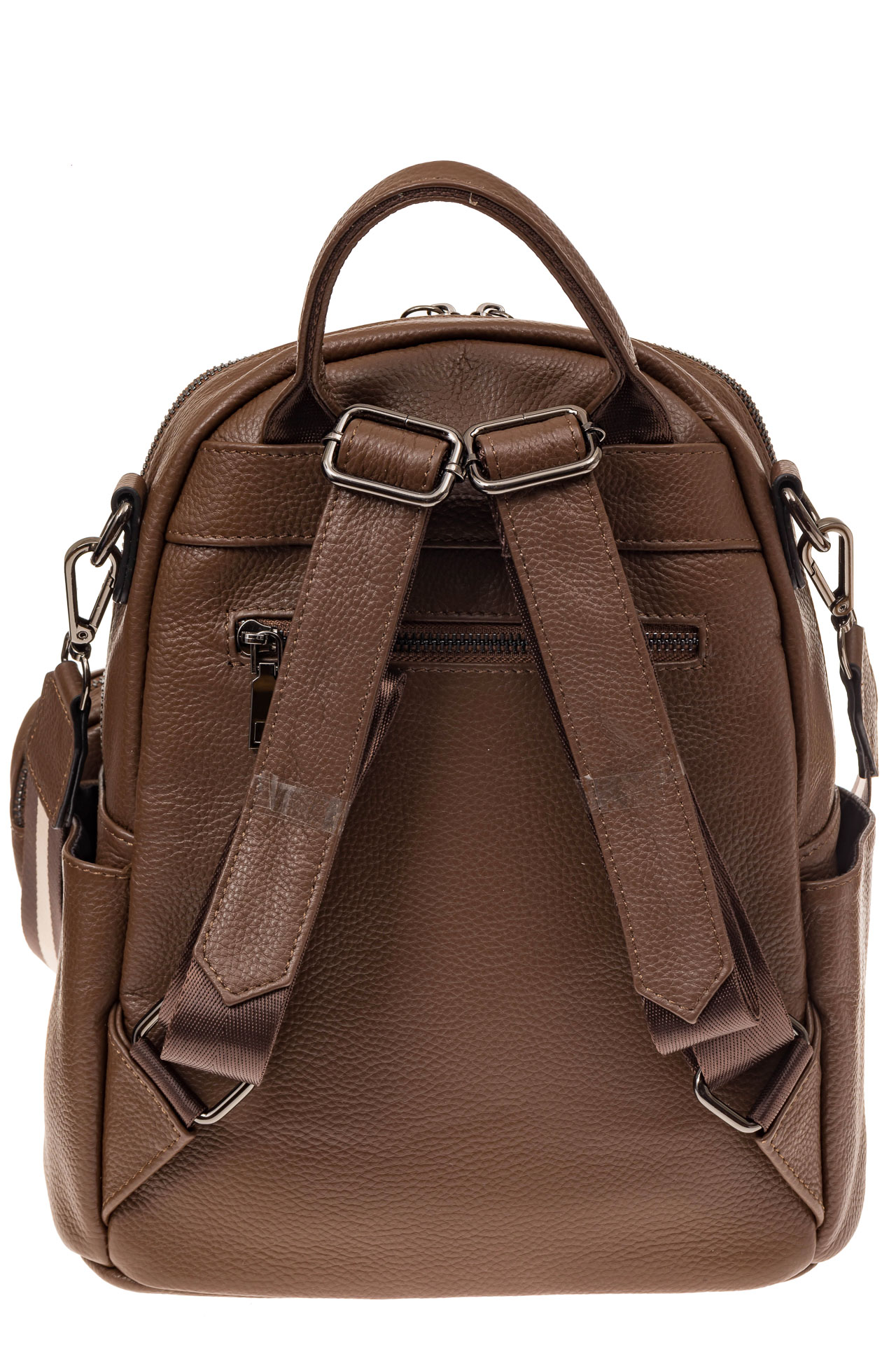 На фото 2 - Модный рюкзак из натуральной кожи, цвет коричневый