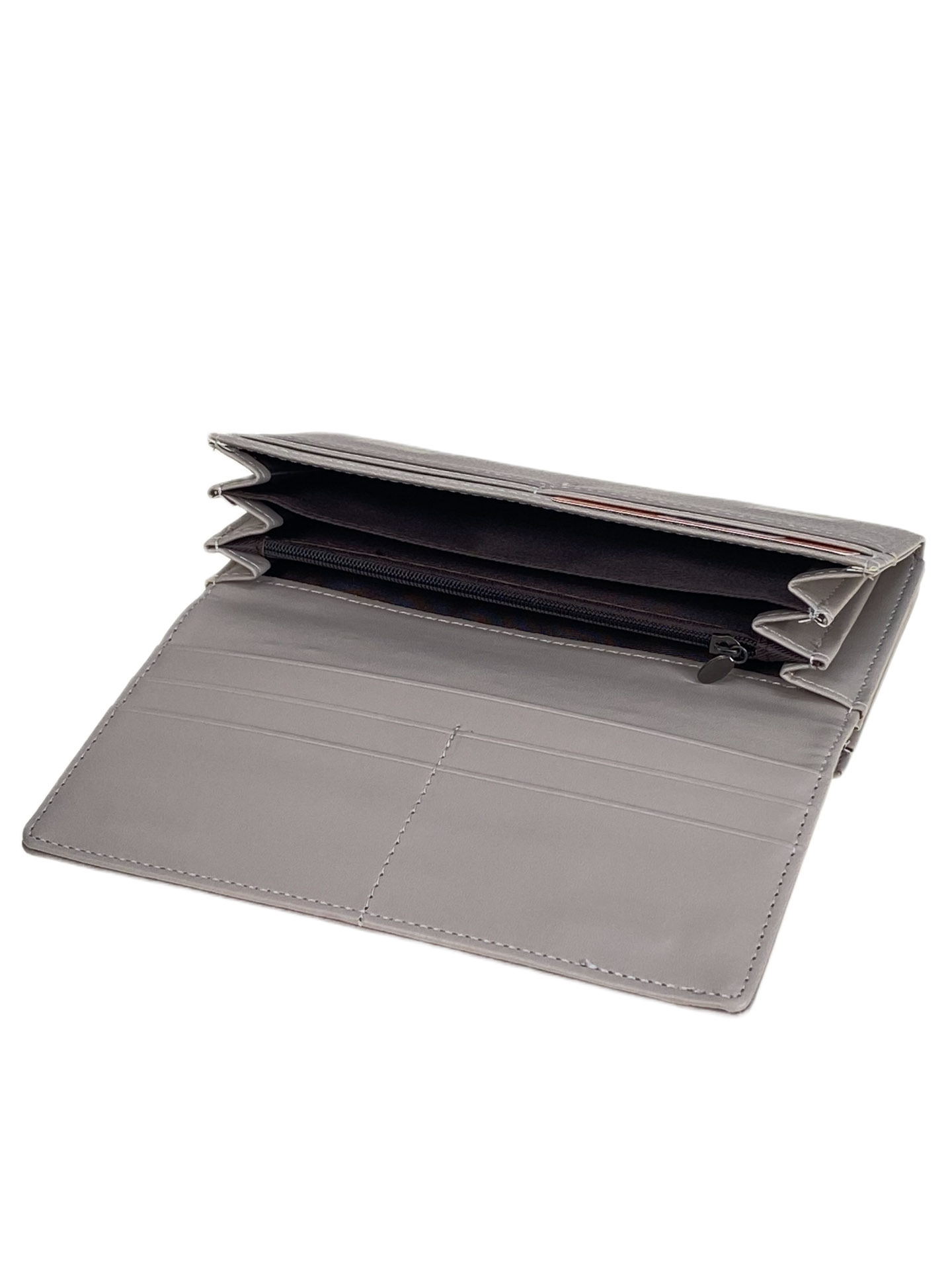 На фото 2 -  Женское портмоне из искусственной кожи, цвет  серый