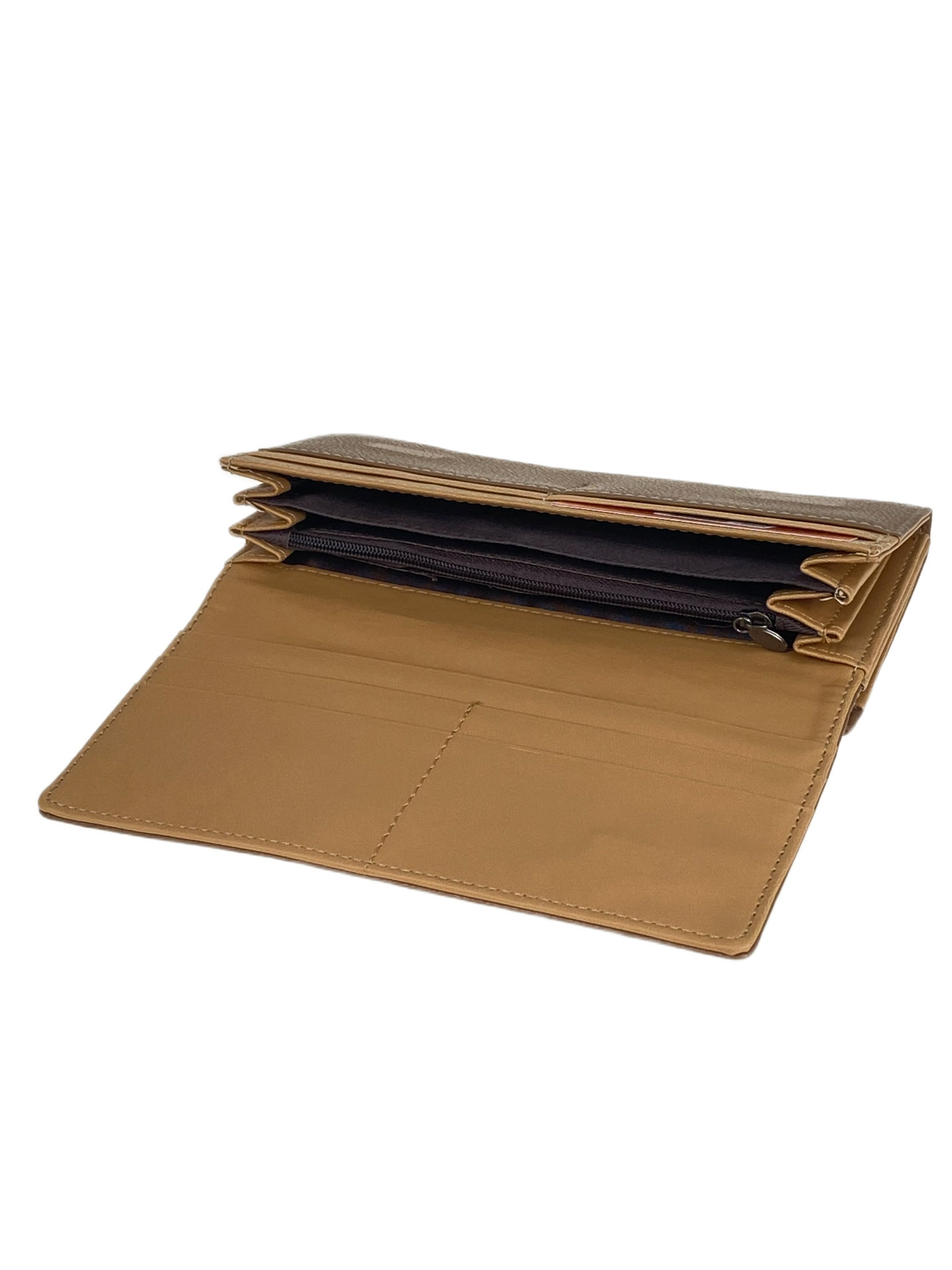 На фото 2 -  Женское портмоне из искусственной кожи, цвет коричневый