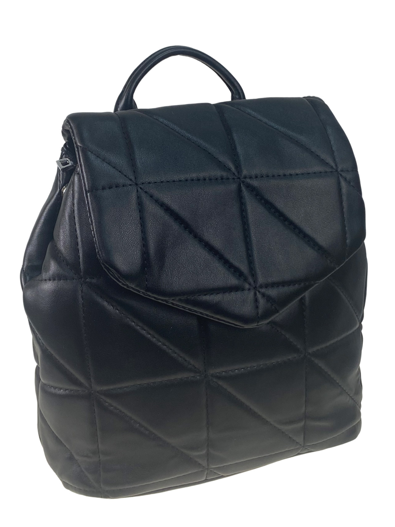 На фото 1 - Женский рюкзак   из искусственной кожи, цвет черный