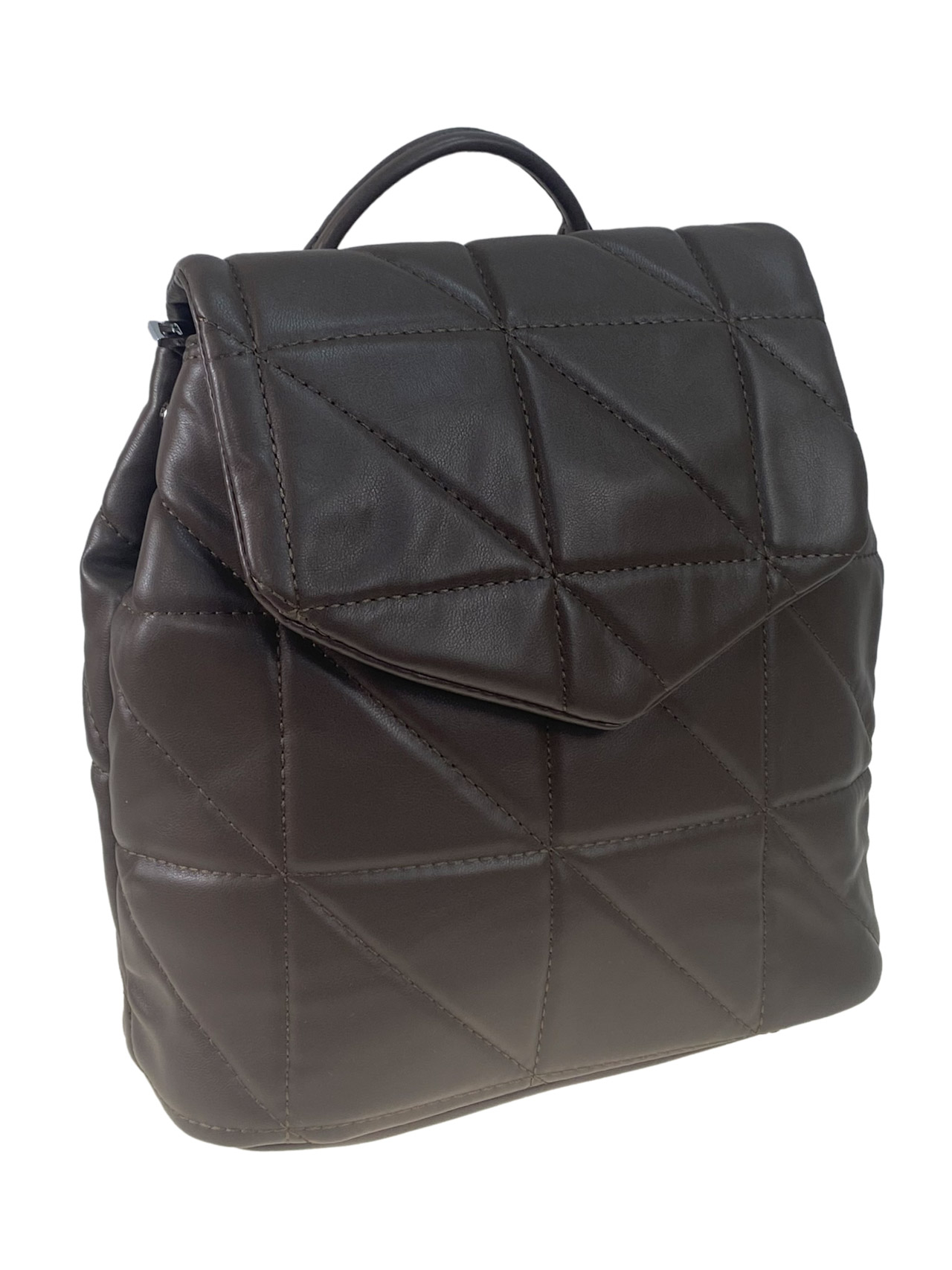 На фото 1 - Женский рюкзак   из искусственной кожи, цвет коричневый