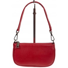 На фото 2 - Женская сумочка-малышка из натуральной кожи, цвет бордовый