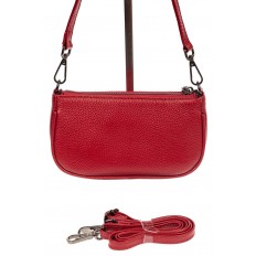На фото 3 - Женская сумочка-малышка из натуральной кожи, цвет бордовый