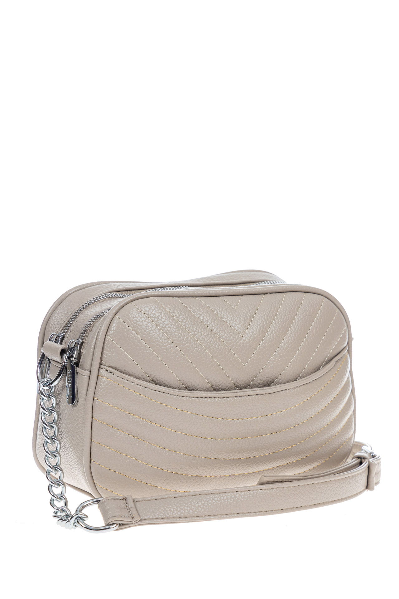 На фото 3 -  Женская сумка кросс-боди из искусственной кожи, цвет светло серый