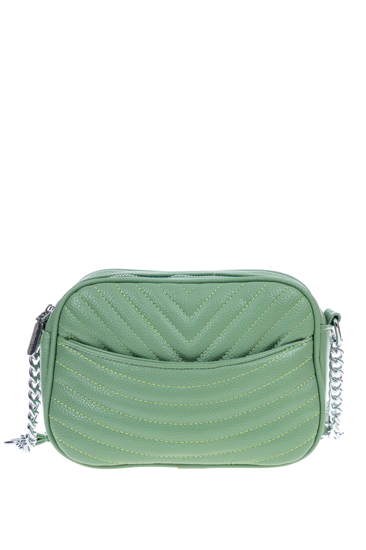 На фото 2 -  Женская сумка кросс-боди из искусственной кожи, цвет зеленый