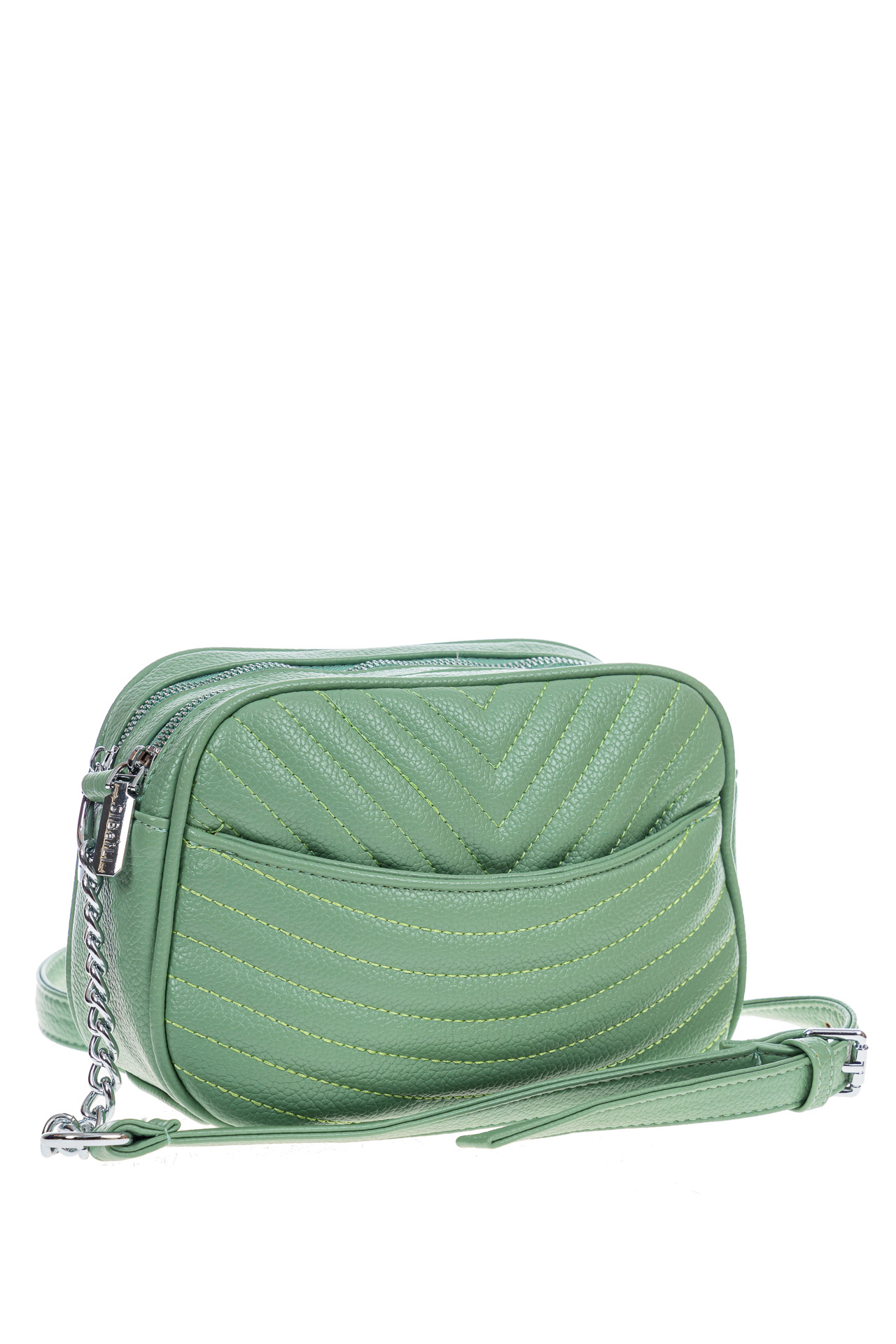 На фото 3 -  Женская сумка кросс-боди из искусственной кожи, цвет зеленый
