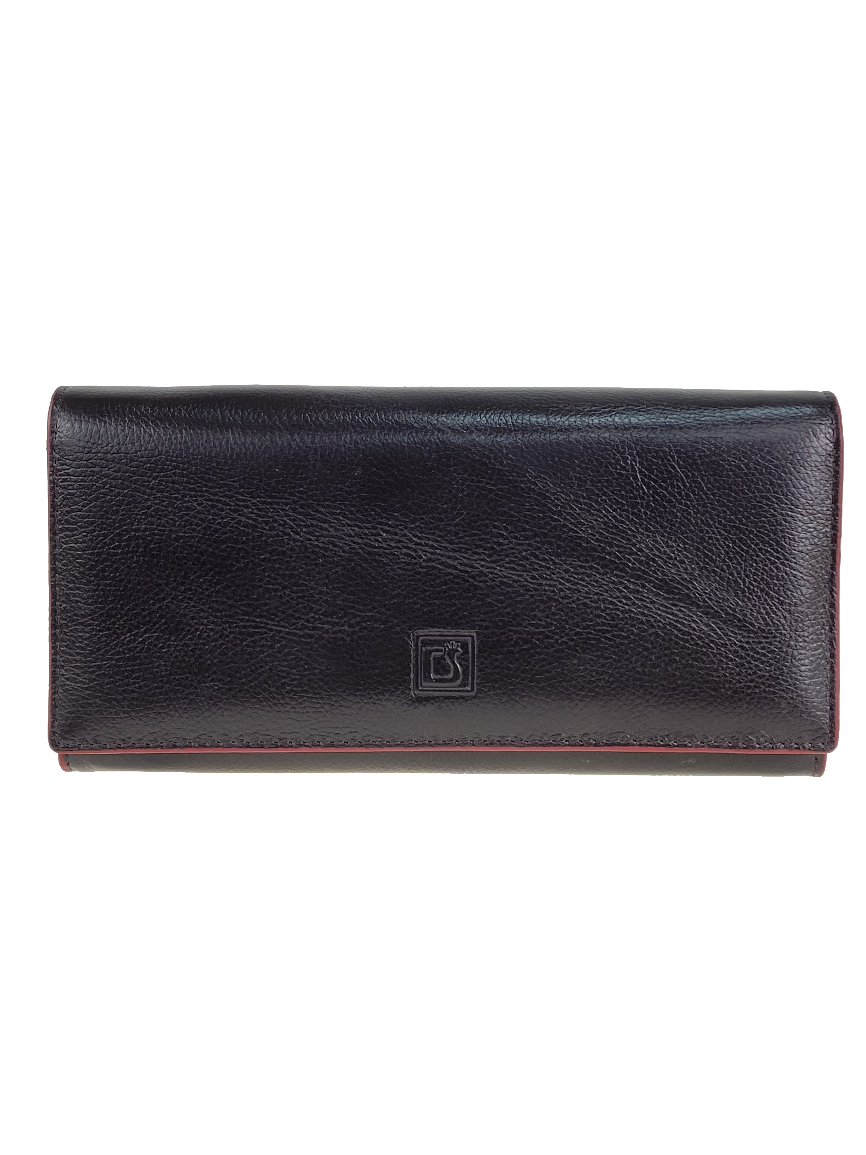 На фото 1 - Женский кошелёк-портмоне из  натуральной кожи, цвет черный