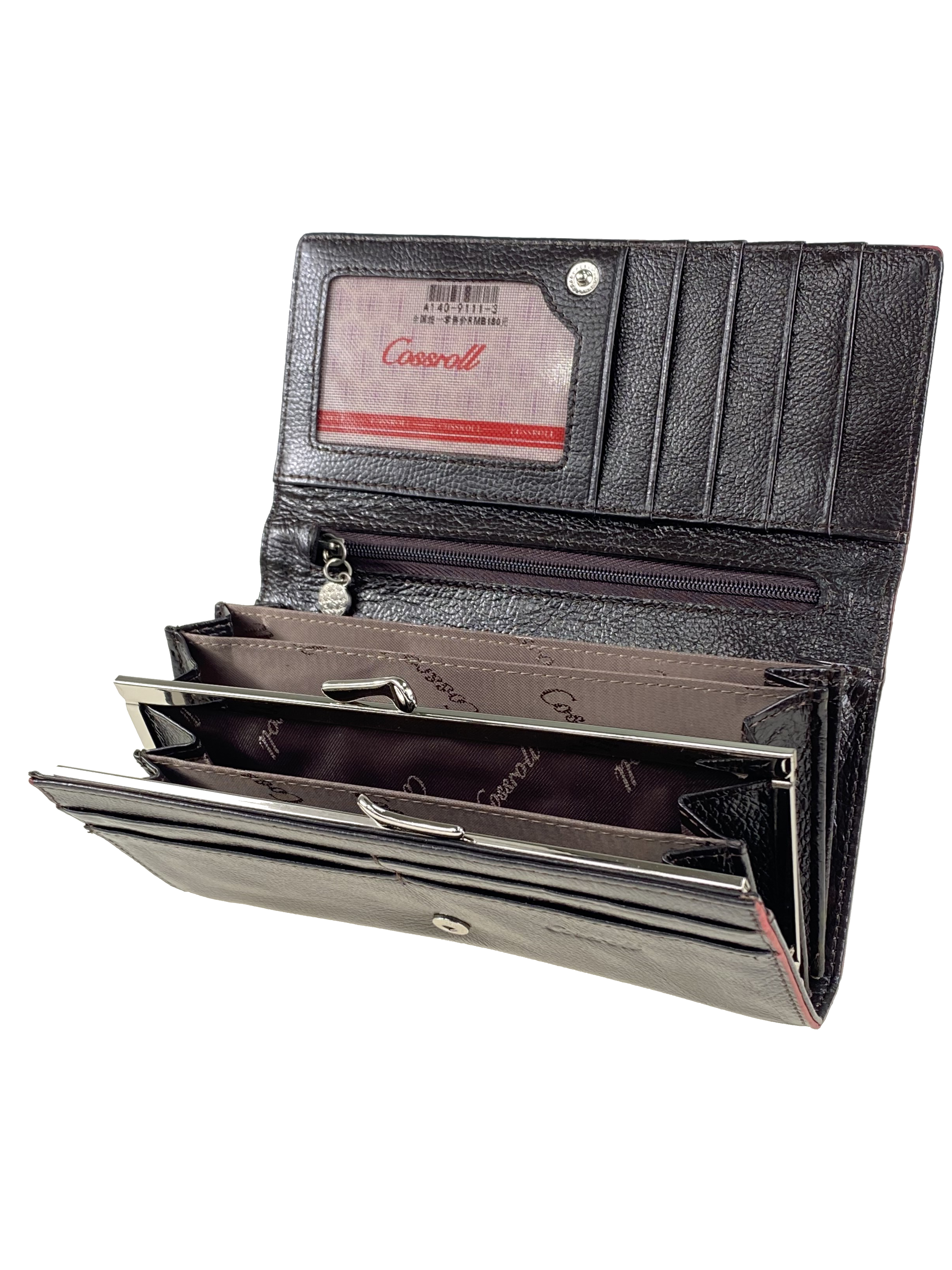 На фото 2 - Женский кошелёк-портмоне из  натуральной кожи, цвет черный