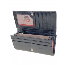 На фото 2 - Женский кошелёк-портмоне из  натуральной кожи, цвет черный