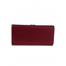 На фото 1 - Женский кошелёк-портмоне из  натуральной кожи, цвет бордо