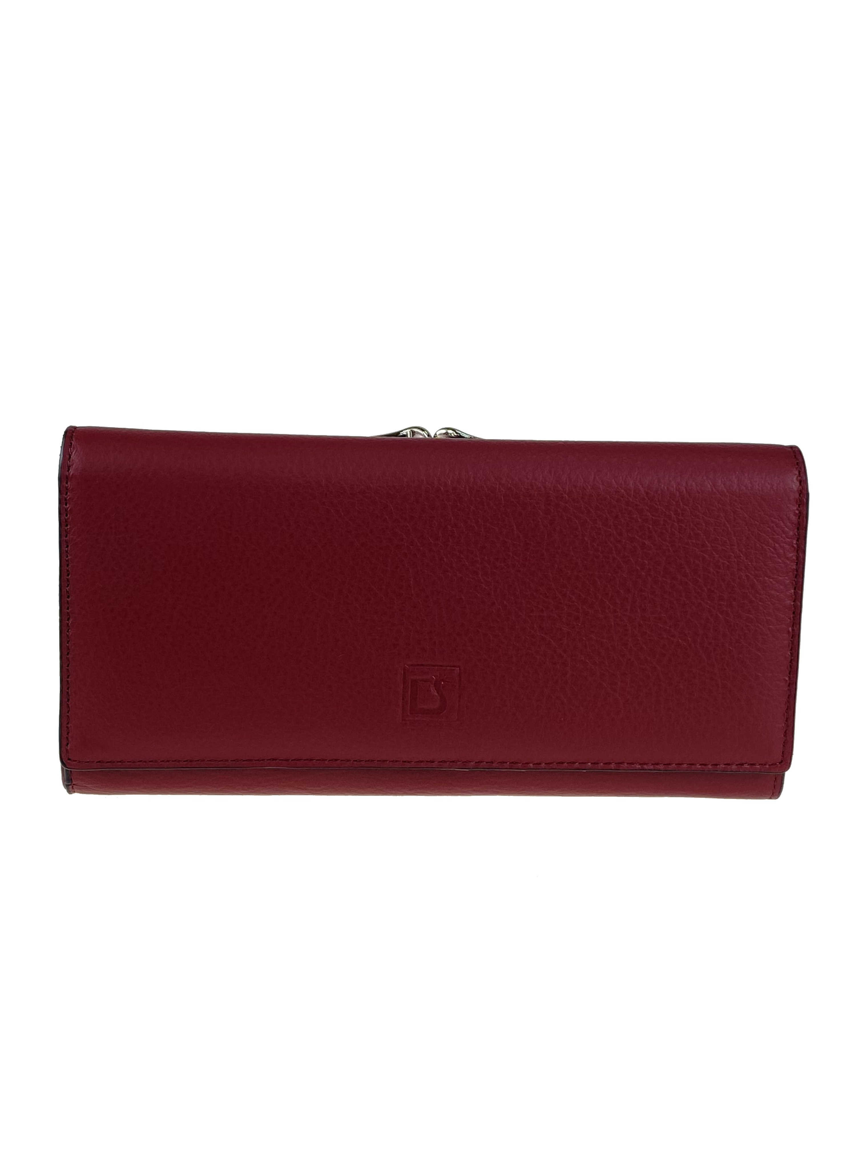 На фото 1 - Женский кошелёк-портмоне из  натуральной кожи, цвет бордо