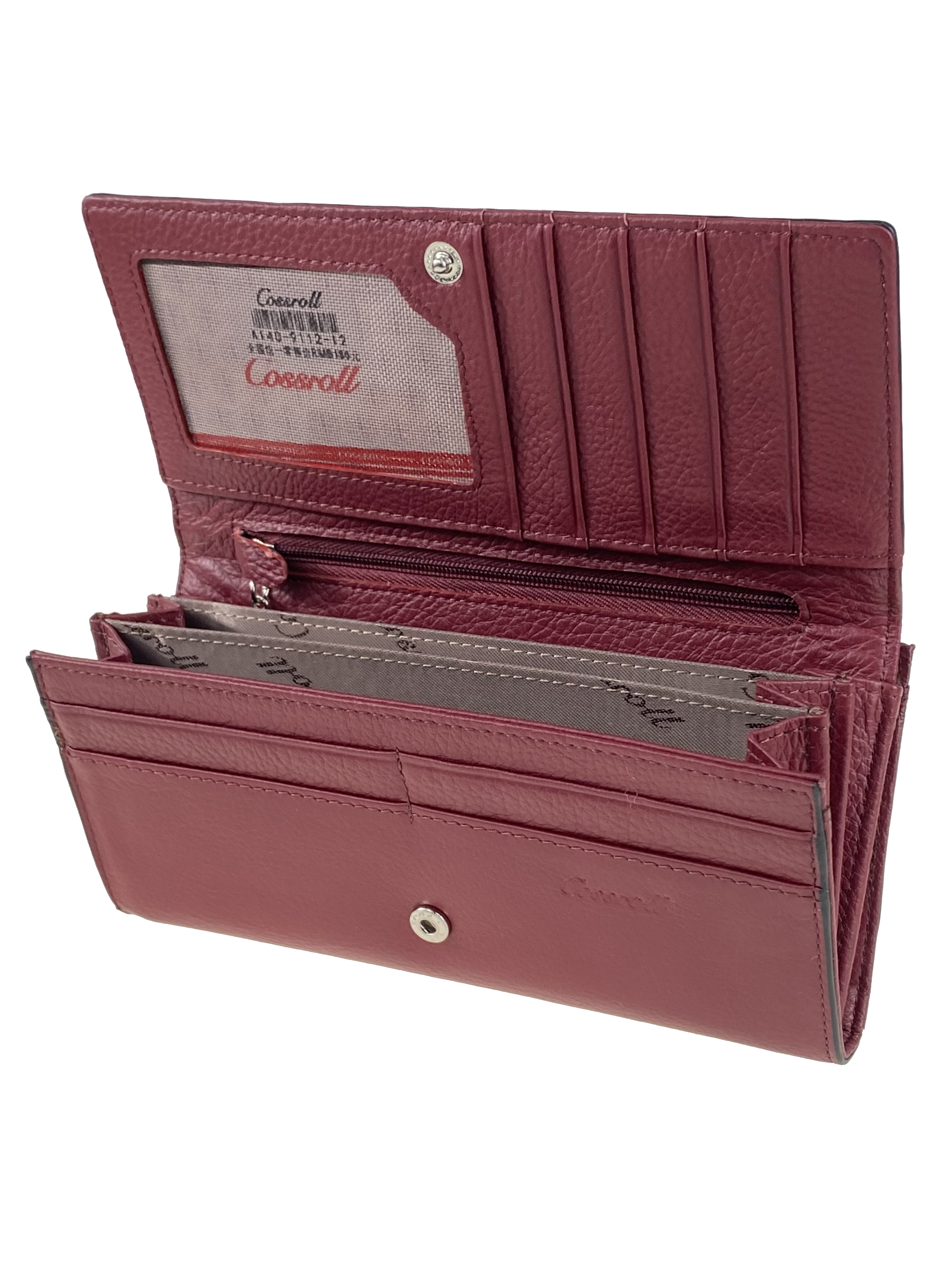 На фото 2 - Женский кошелёк-портмоне из  натуральной кожи, цвет бордо