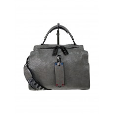 На фото 3 - Женская сумка-рюкзак трансформер из искусственной кожи, цвет серый
