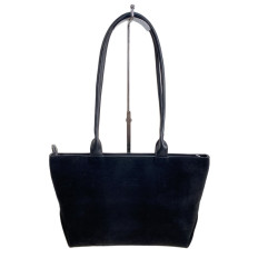 На фото 2 - Женская сумка из искусственной замши, цвет черный