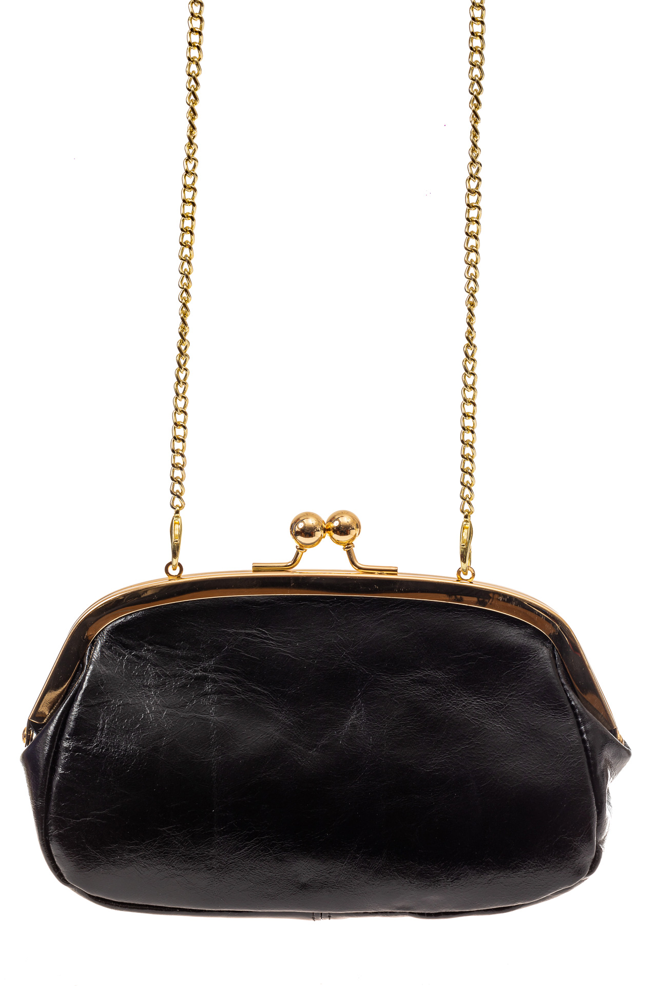 На фото 2 - Женская вечерняя сумочка с фермуаром, цвет черный