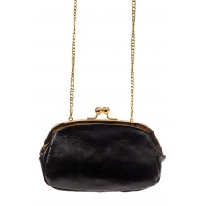 На фото 2 - Женская вечерняя сумочка с фермуаром, цвет черный