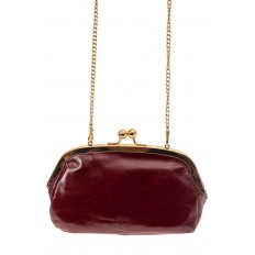 На фото 2 - Женская вечерняя сумочка с фермуаром, цвет бордо