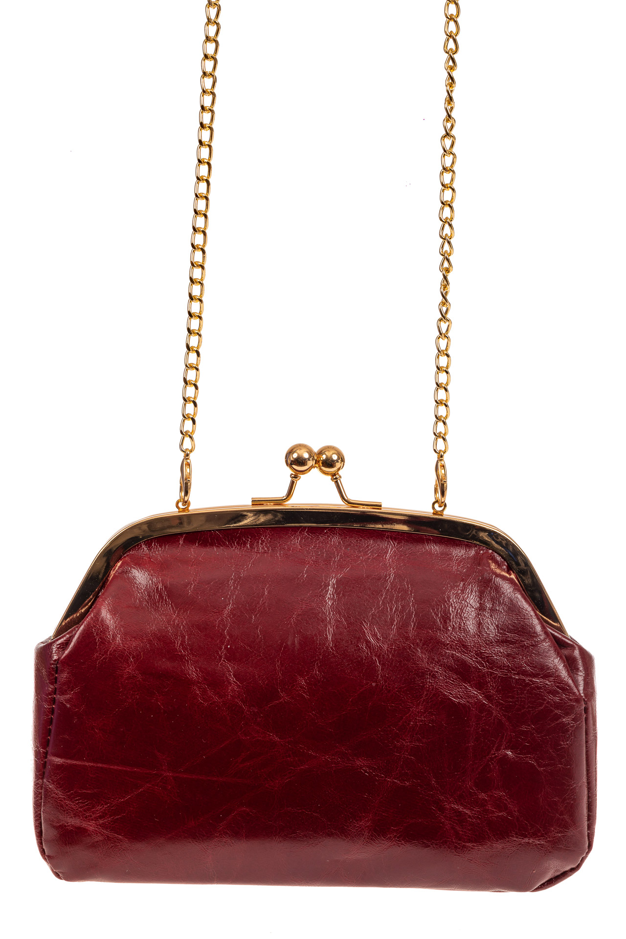 На фото 2 - Небольшая вечерняя сумочка с фермуаром, цвет бордо