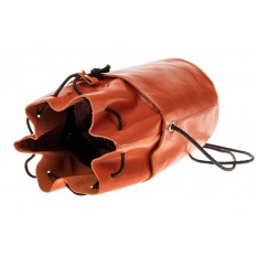 На фото 3 - Эффектная мини-торба из натуральной кожи, цвет оранжевый