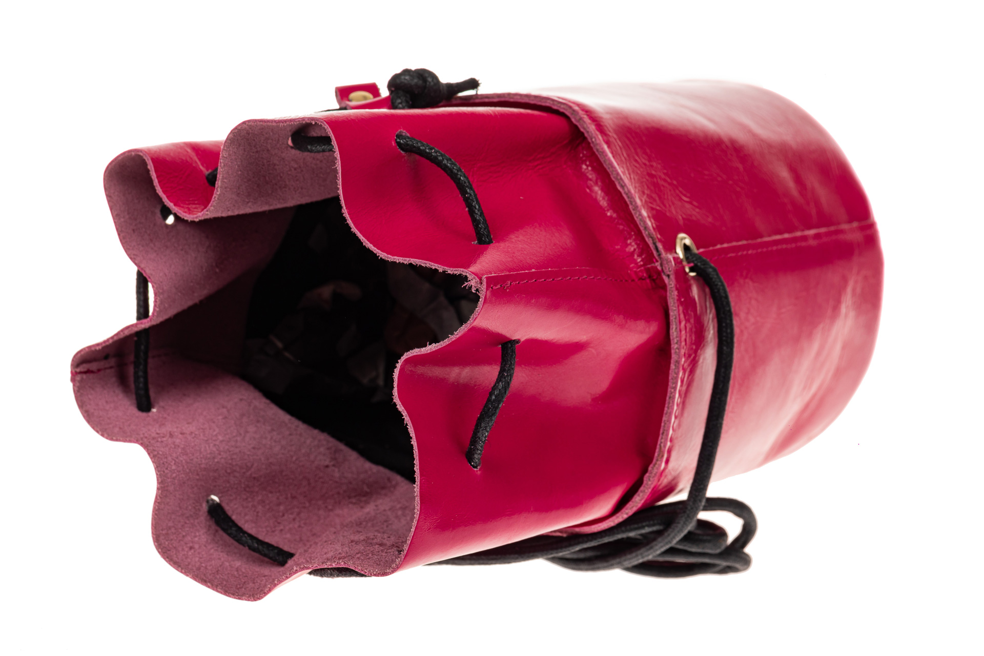 На фото 3 - Эффектная мини-торба из натуральной кожи, цвет розовый