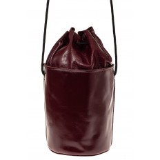 На фото 2 - Эффектная мини-торба из натуральной кожи, цвет бордо