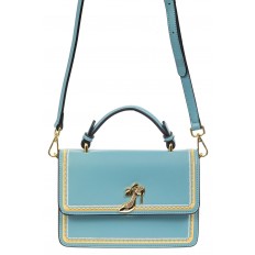 На фото 2 - Женская сумка-малышка из экокожи, голубая