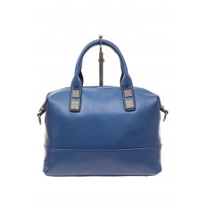 На фото 2 - Сумка женская boxbag из натуральной кожи, цвет голубой